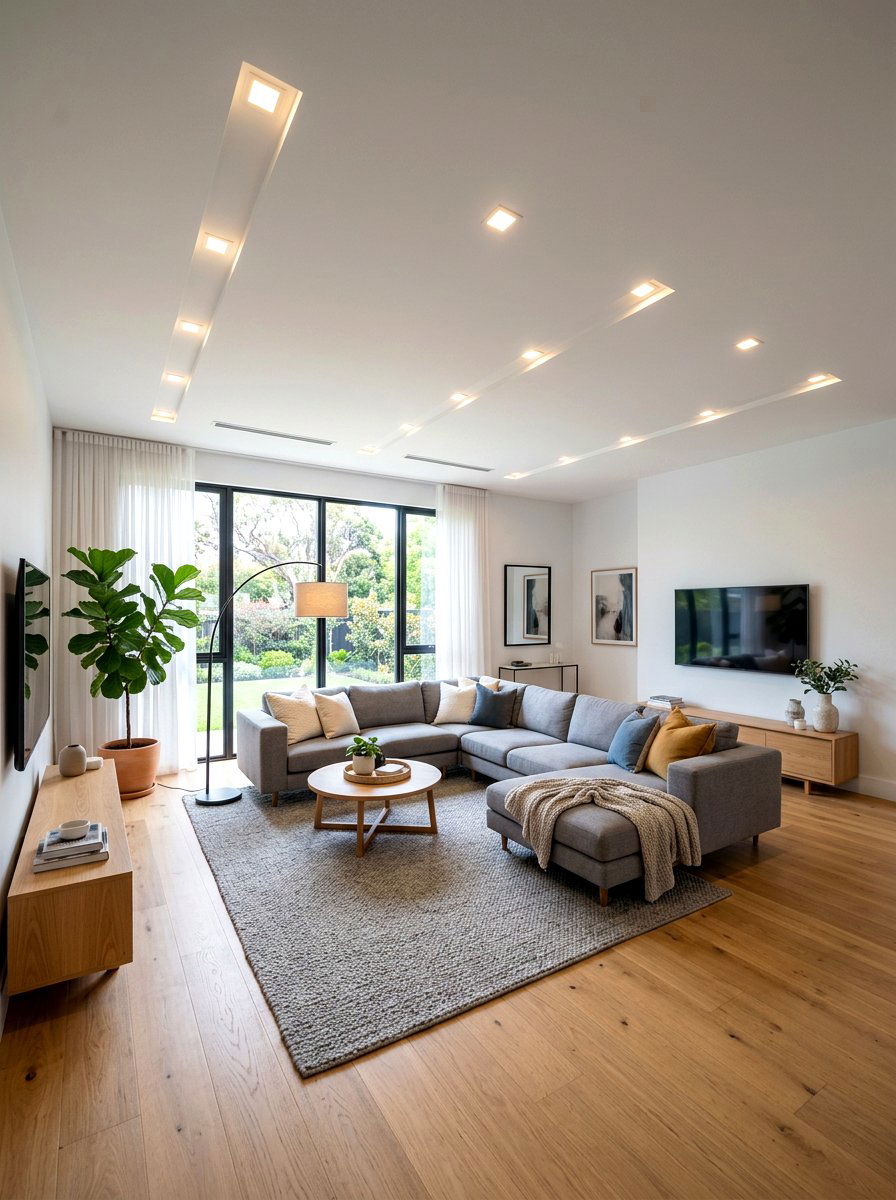 Recessed Ceiling Light - 30 layered lighting living room ideas