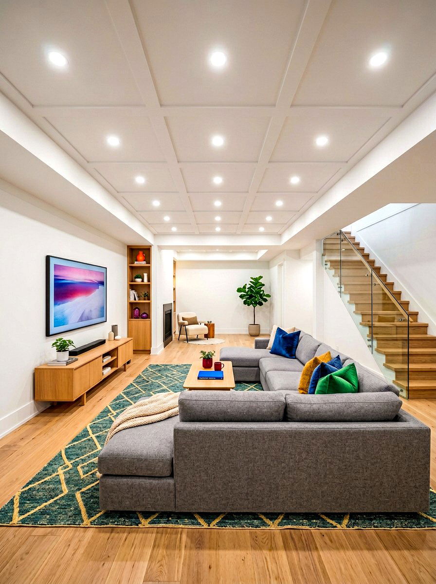 Recessed Ceiling Light - 30 dark basement lighting ideas