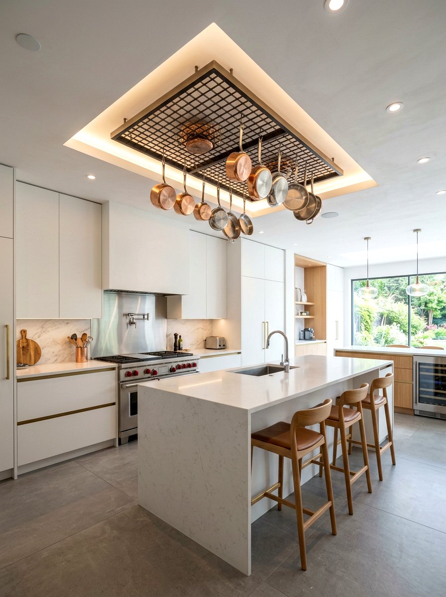 Recessed Ceiling Pot Rack - 30 hanging pot rack ideas