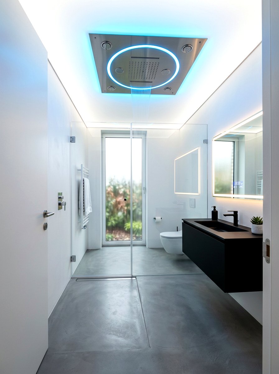 Recessed Ceiling Shower Panel - 30 rain shower bathroom ideas