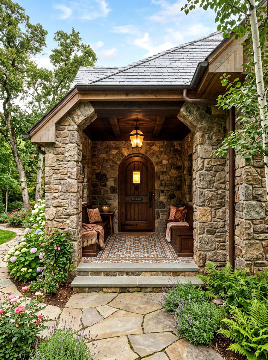 Recessed Entry Porch - 30 English cottage front porch ideas