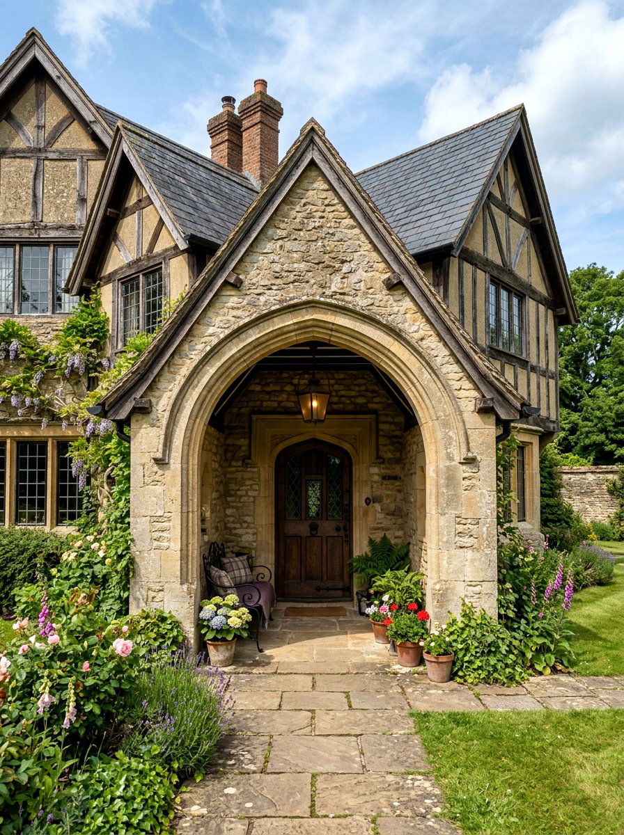 Recessed Front Porch - 30 Tudor house exterior ideas