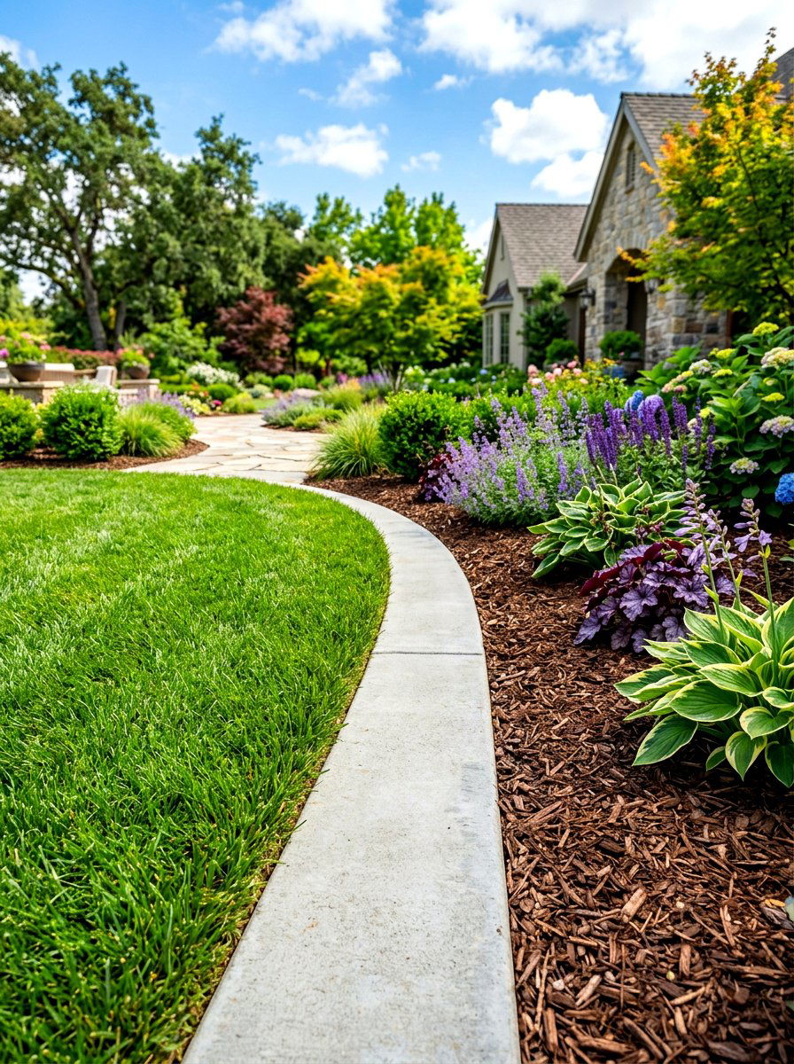 Recessed Ground Edge - 30 concrete garden border ideas