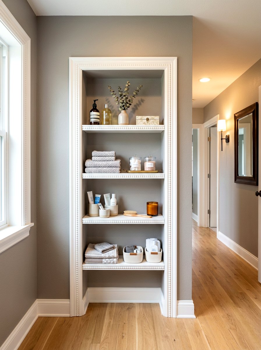 Recessed Hallway Storage - 30 hallway linen closet ideas