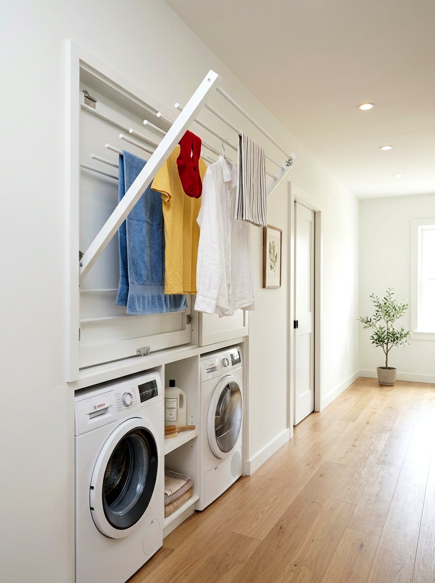 Recessed Laundry Drying Rack - 30 laundry room drying rack ideas