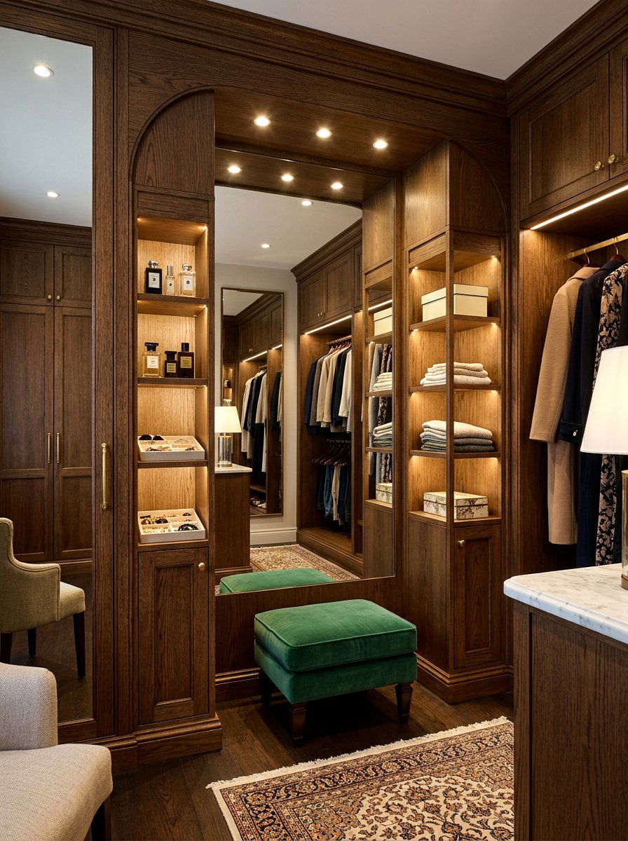 Recessed Mirror Wall - 30 dressing room mirror wall ideas