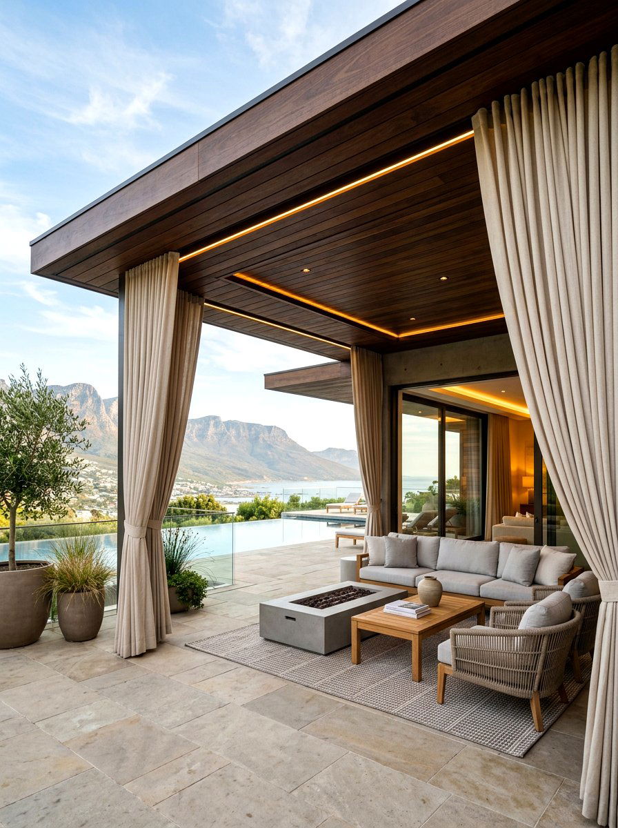 Recessed Outdoor Curtain Rod - 30 outdoor curtain rod ideas