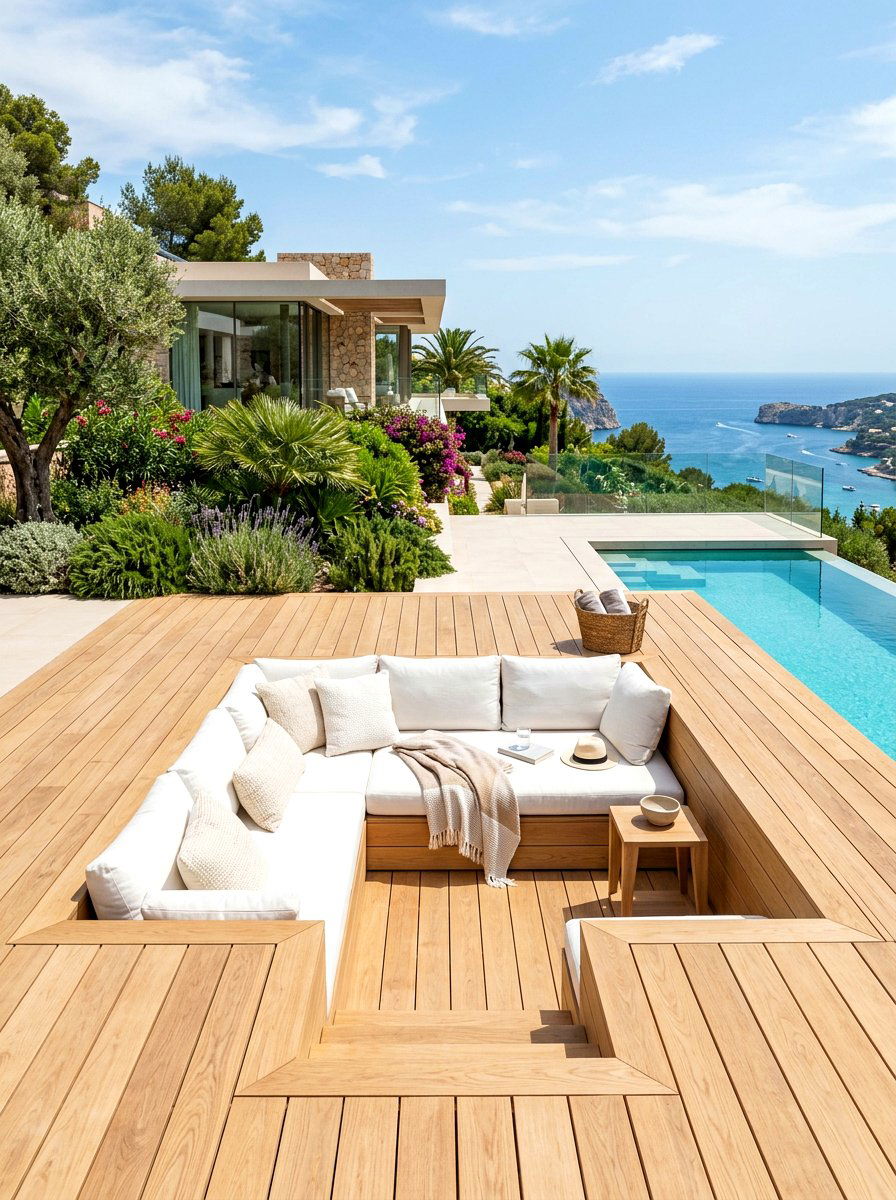 Recessed Patio Sunbed - 30 built in sunbed patio ideas