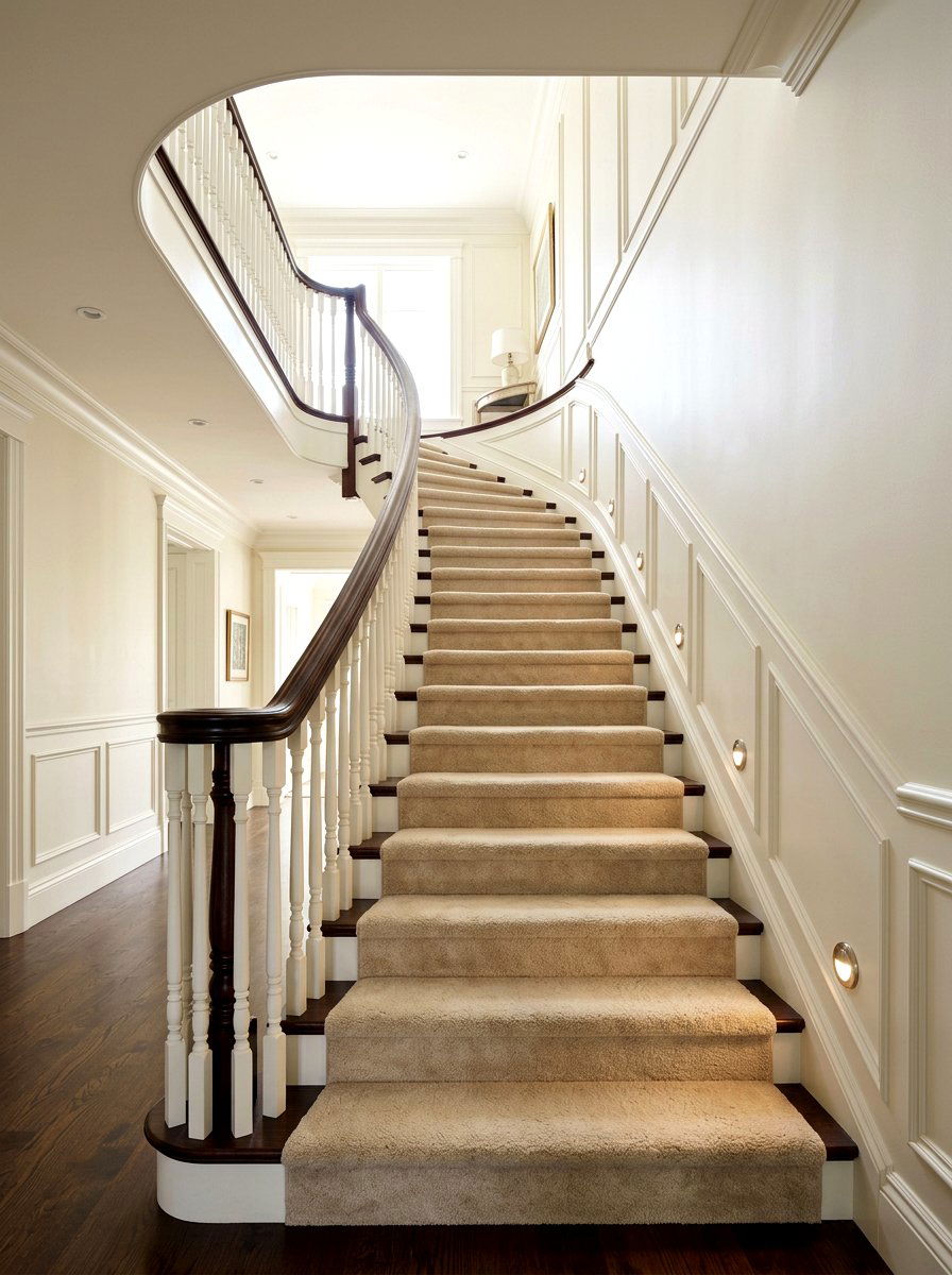Recessed Round Wall Light - 30 stair tread lighting ideas