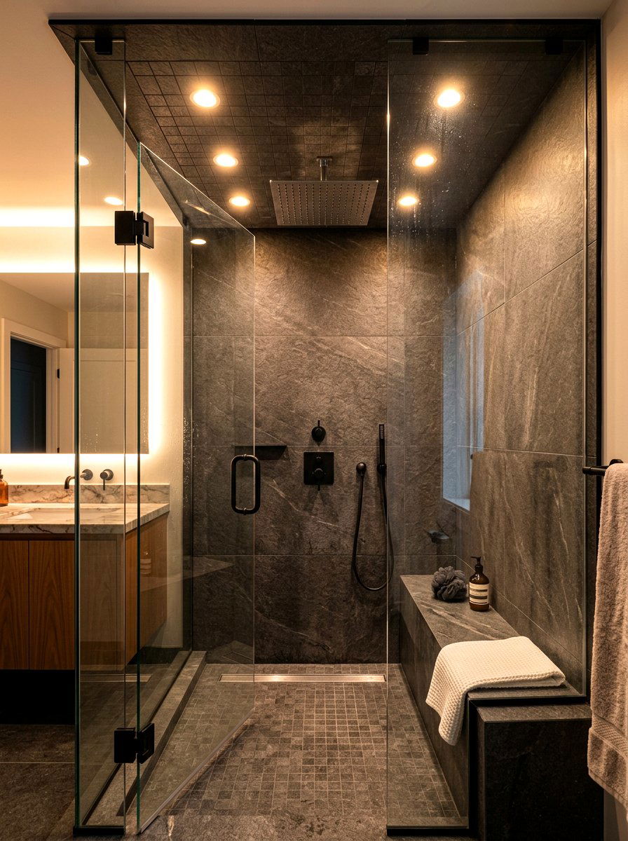 Recessed Shower Lighting - 30 low light bathroom mood ideas
