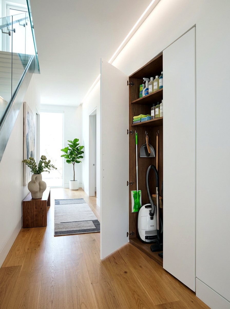 Recessed Wall Broom Cabinet - 30 tall broom cabinet ideas