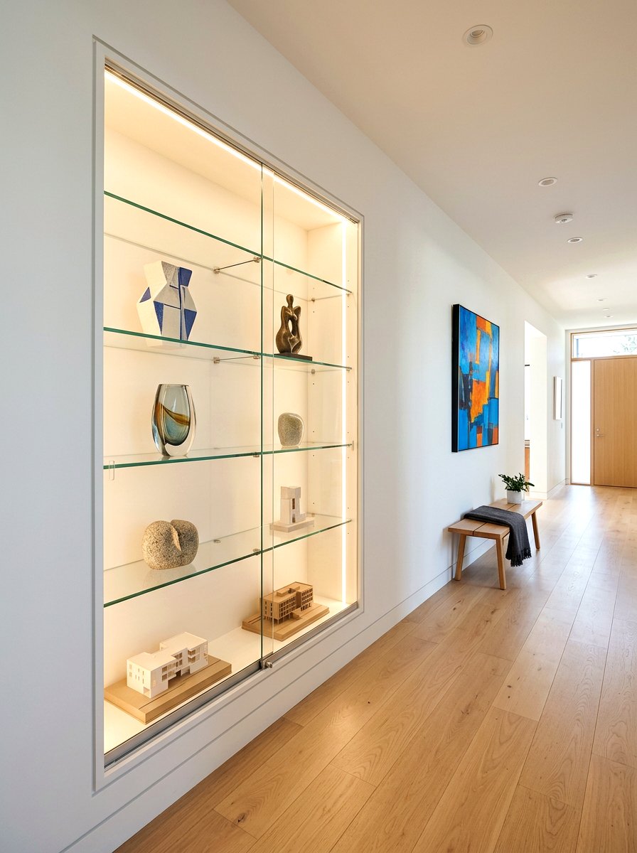 Recessed Wall Cabinet Modern Hallway - 30 display cabinet ideas