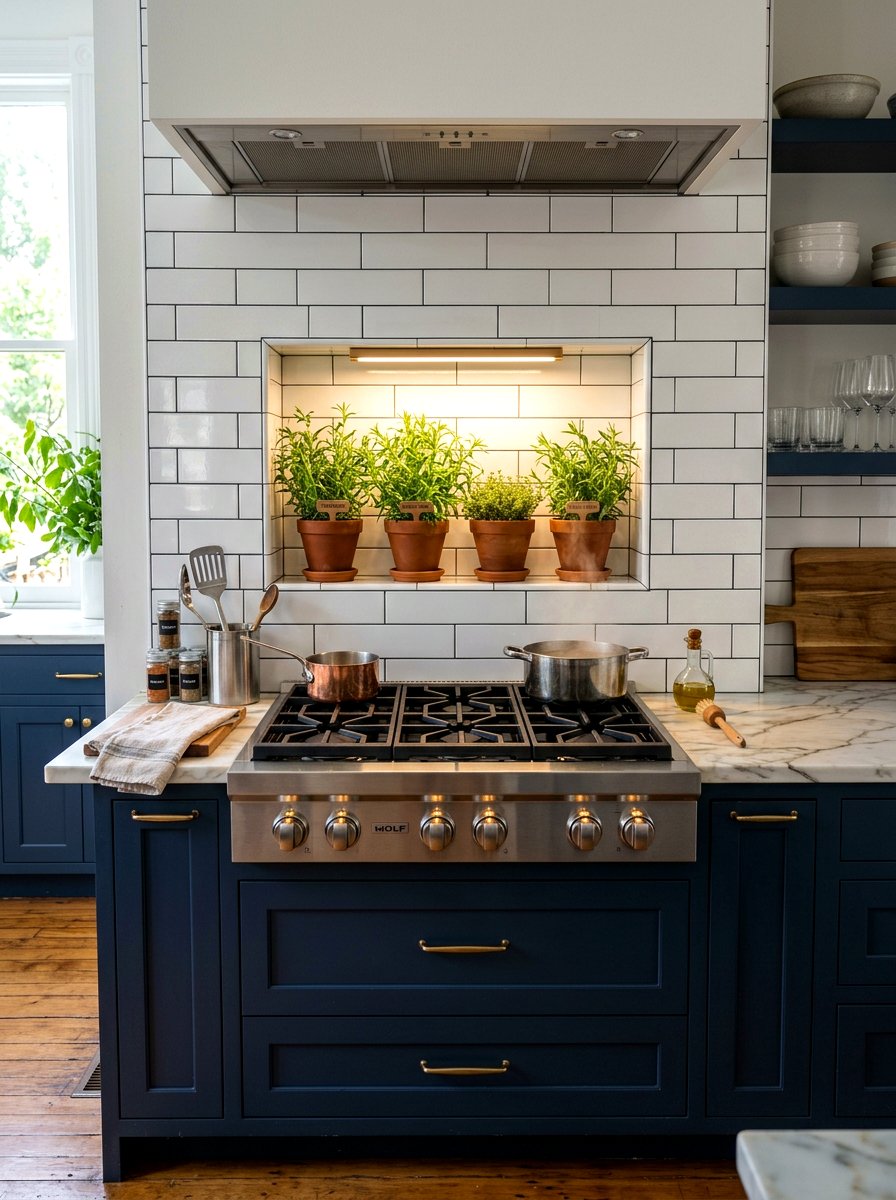 Recessed Wall Herb Shelf - 30 indoor herb shelf ideas