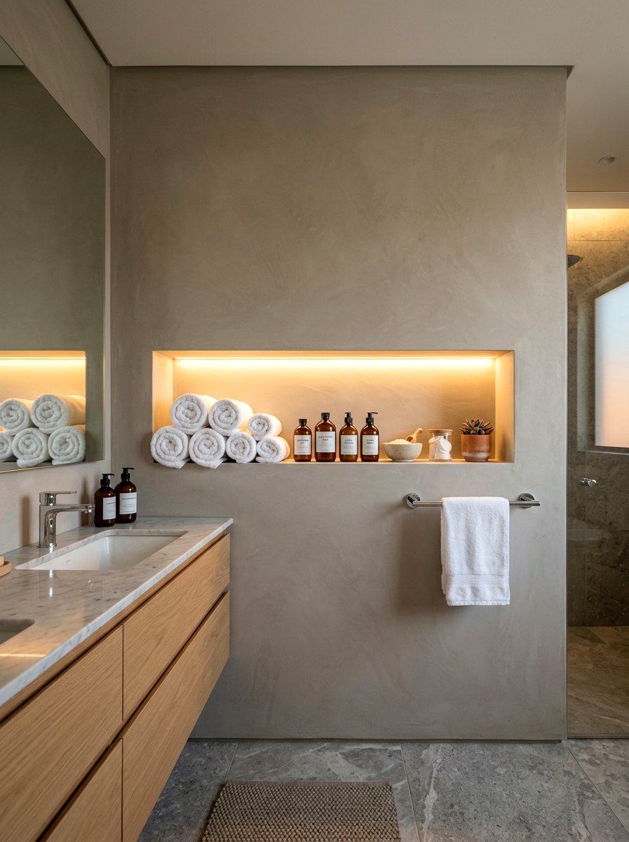 Recessed Wall Lighting - 30 mini spa room ideas