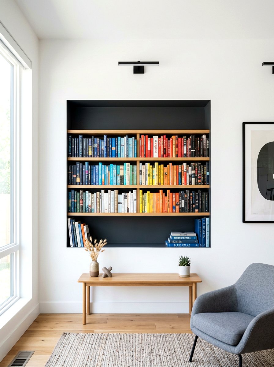 Recessed Wall Niche - 30 physical cookbook kitchen ideas