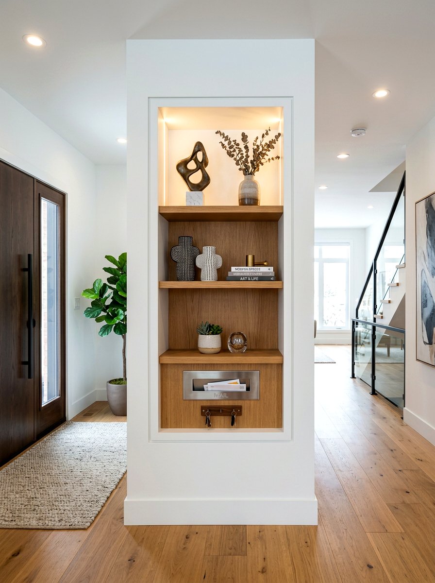 Recessed Wall Niche - 30 slim foyer storage ideas