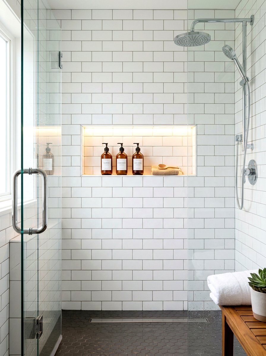 Recessed Wall Niche - 30 small bathroom ideas