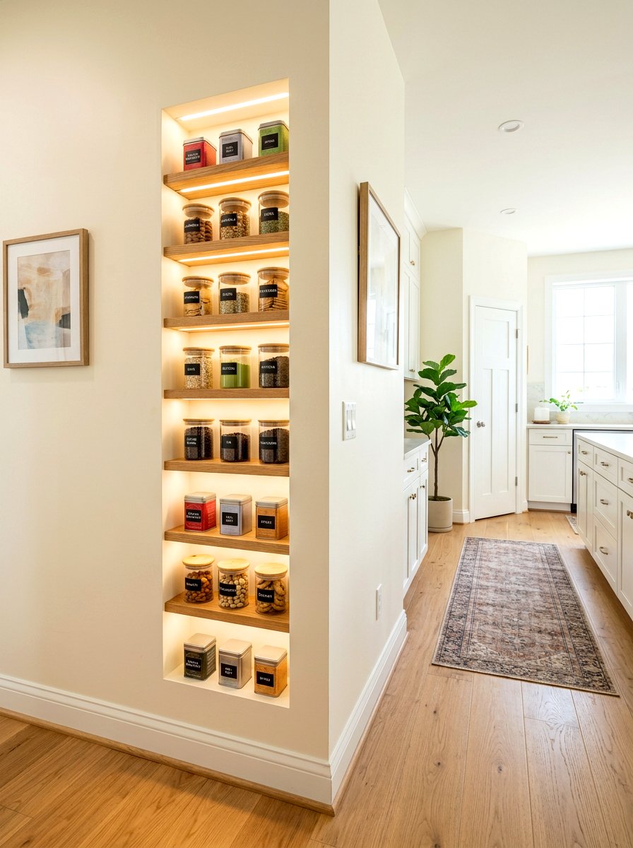 Recessed Wall Niche - 30 snack pantry ideas