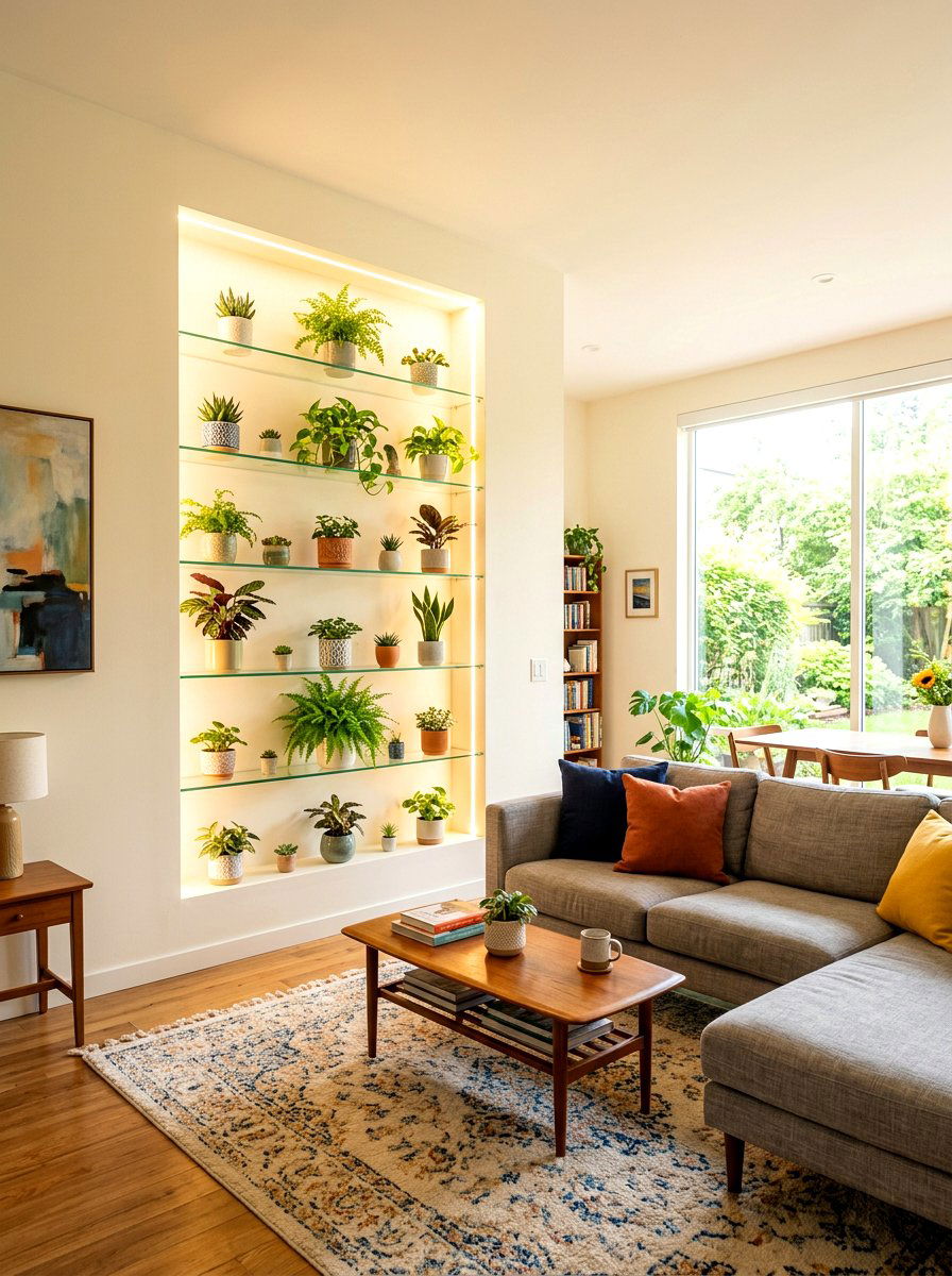 Recessed Wall Niche - 30 apartment plant shelf ideas
