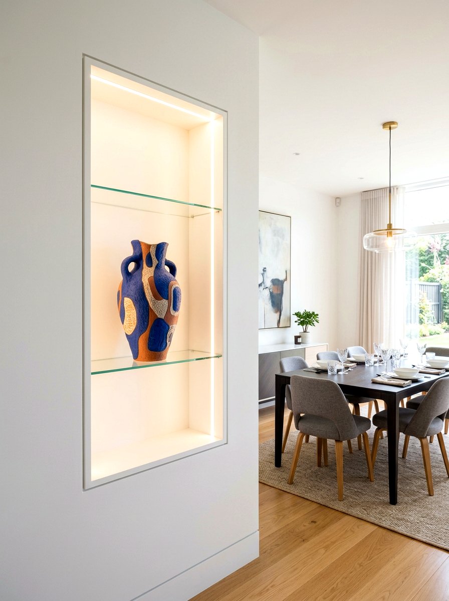 Recessed Wall Niche - 30 dining room china display ideas