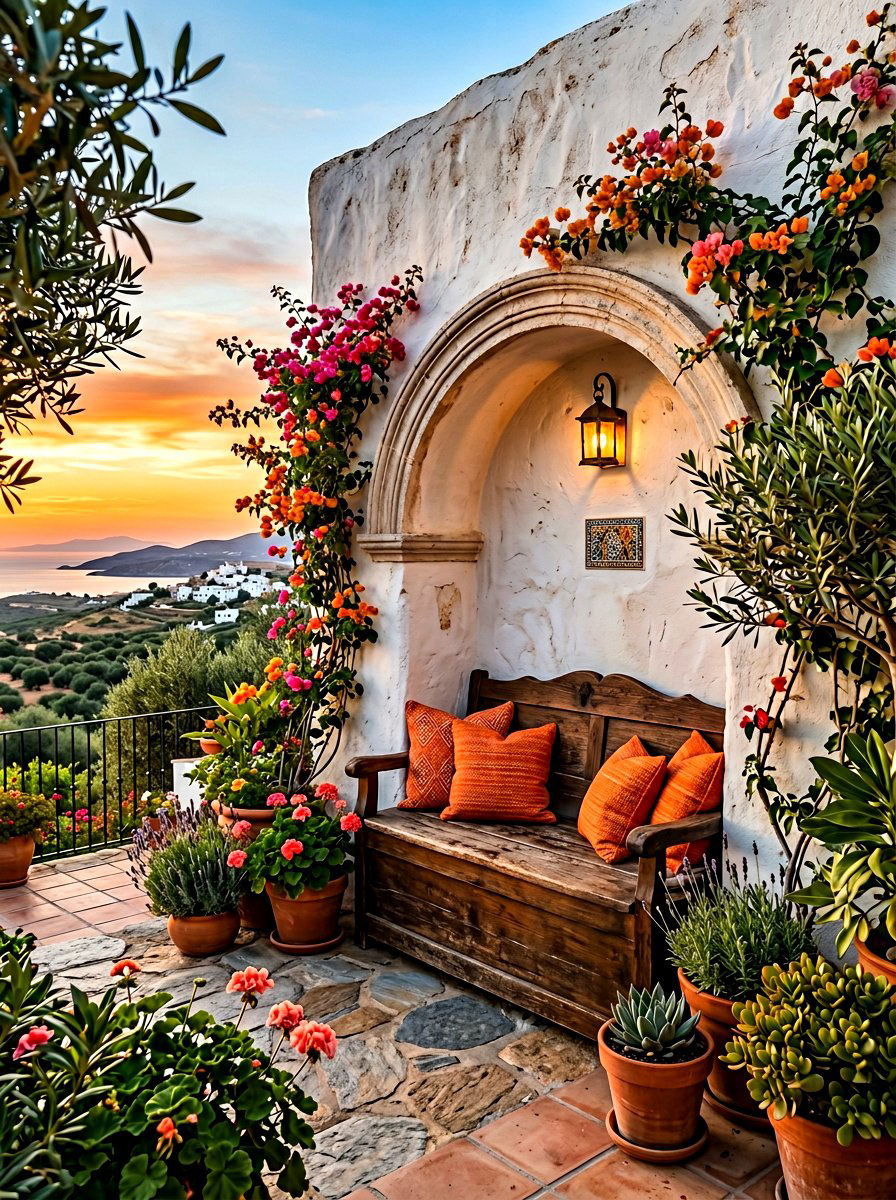 Recessed Wall Niche Seating - 30 built in patio bench ideas