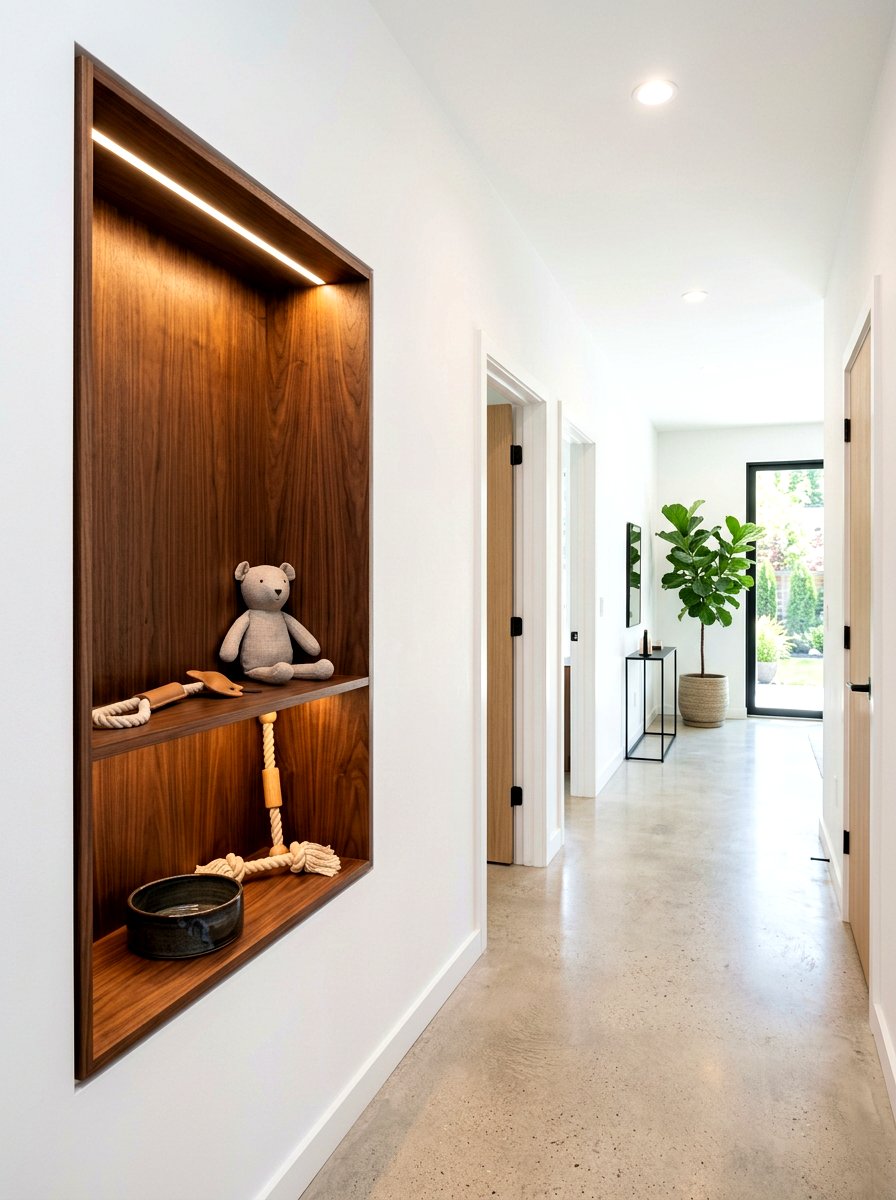 Recessed Wall Niche Storage - 30 pet toy wall storage ideas