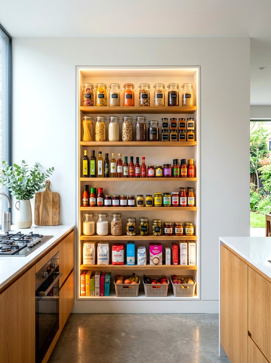 Recessed Wall Pantry - 30 kitchen pantry ideas