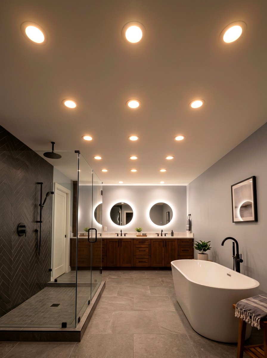 Recessed bathroom ceiling light - 30 circadian bathroom lighting ideas
