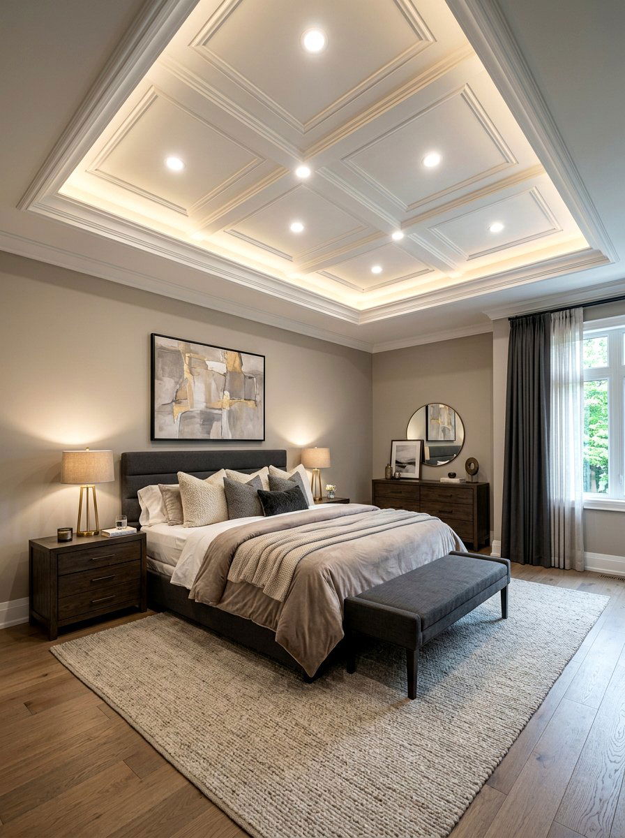Recessed ceiling light - 30 neo deco bedroom ideas