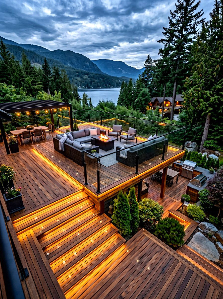 Recessed deck lighting - 30 modern outdoor lighting ideas