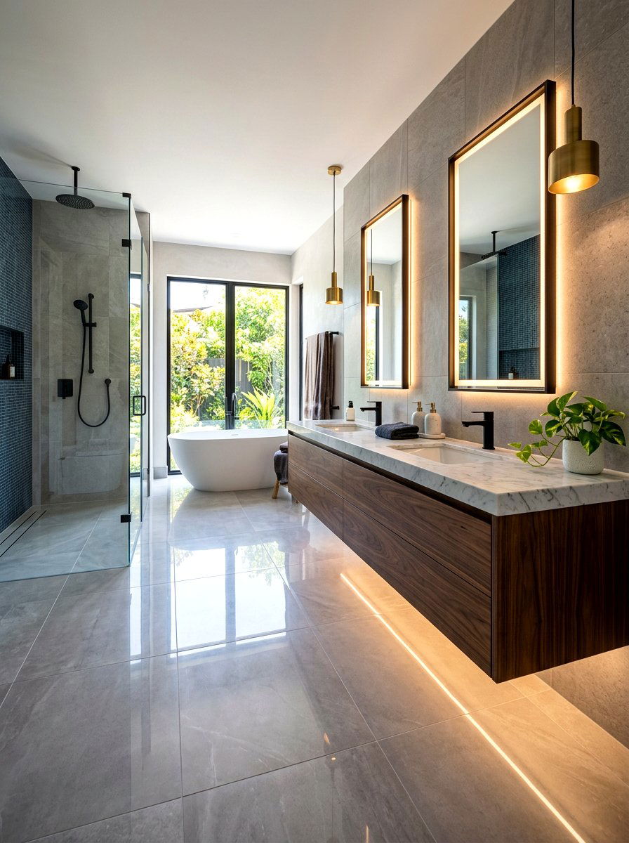 Recessed led channel bathroom - 30 toe kick bathroom lighting ideas