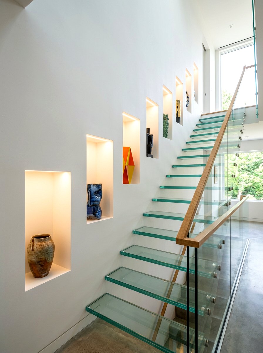 Recessed wall niches - 30 staircase wall ideas