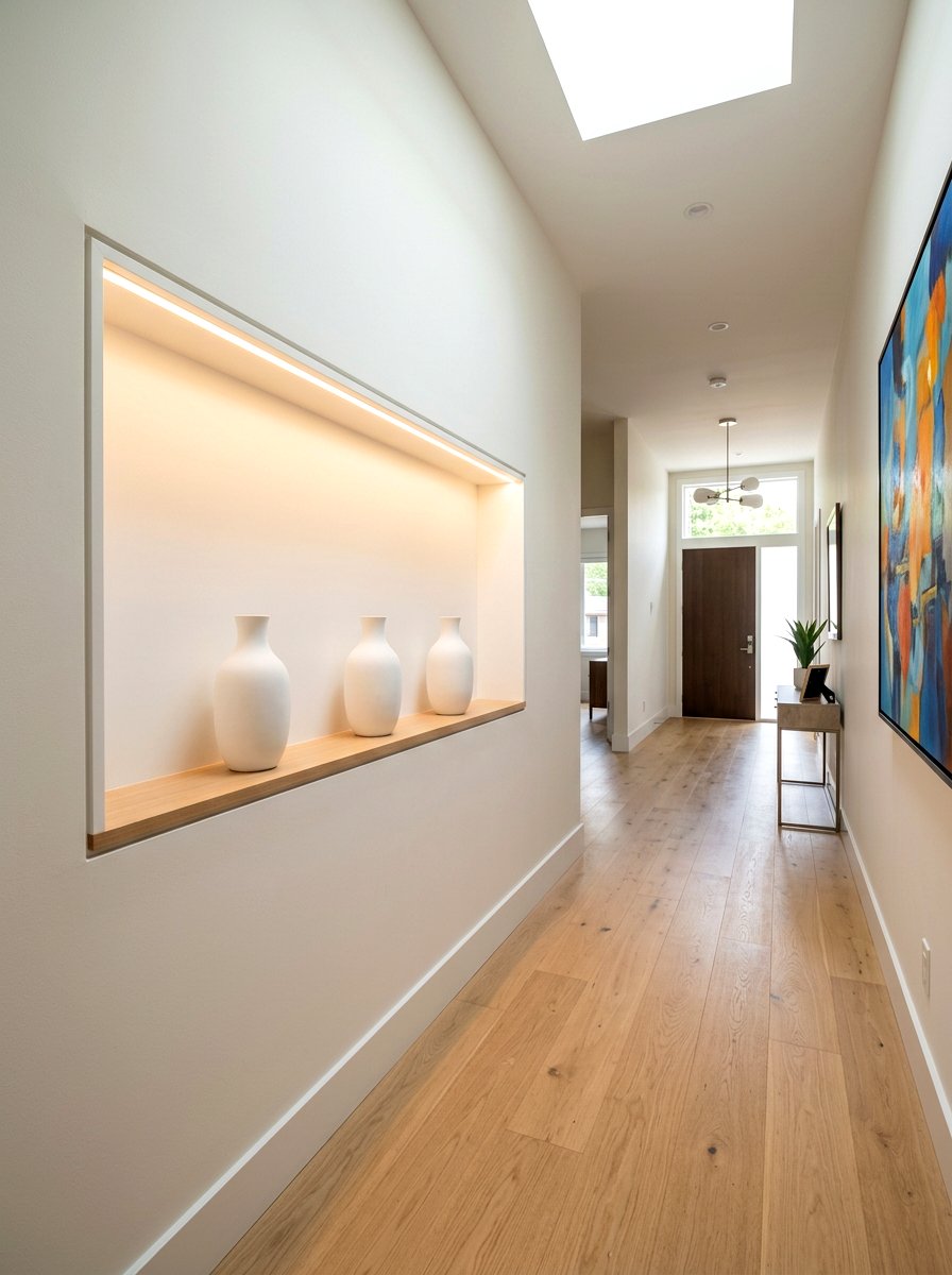 Recessed wall shelf - 30 minimalist shelf styling ideas