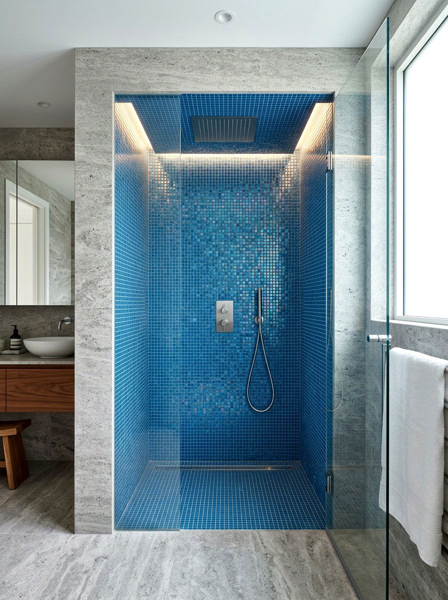 Recessed wall shower - 30 outdoor shower summer ideas