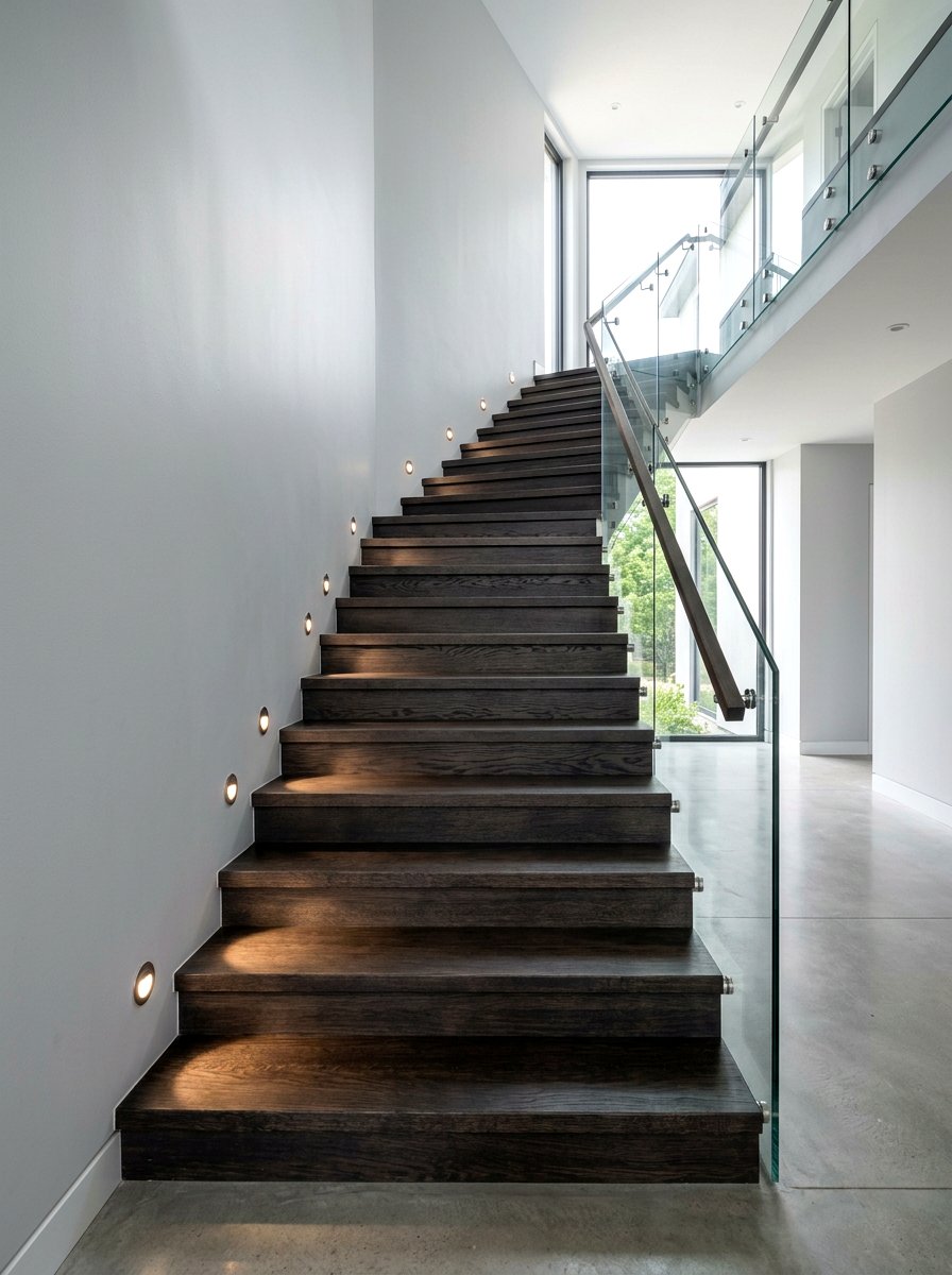 Recessed wall spotlights for steps - 30 statement staircase lighting ideas
