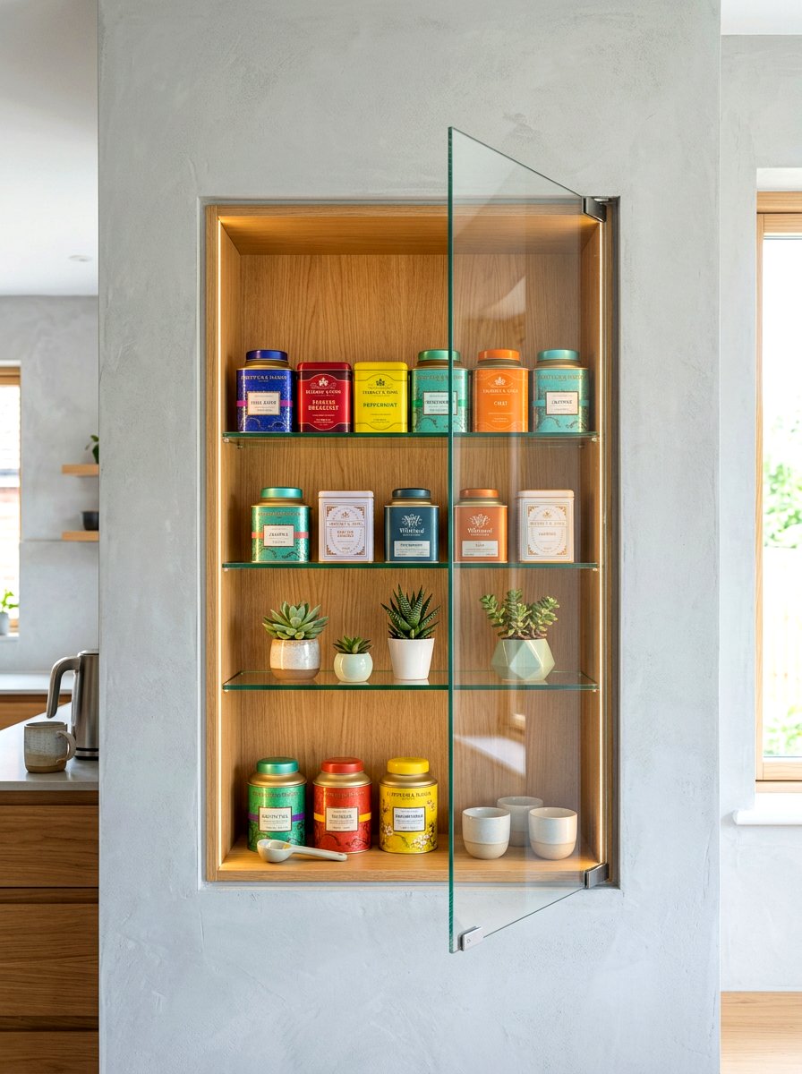 Recessed wall tea niche - 30 hidden tea pantry ideas