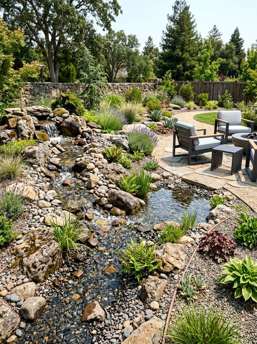 Recirculating stream system - 30 backyard stream ideas