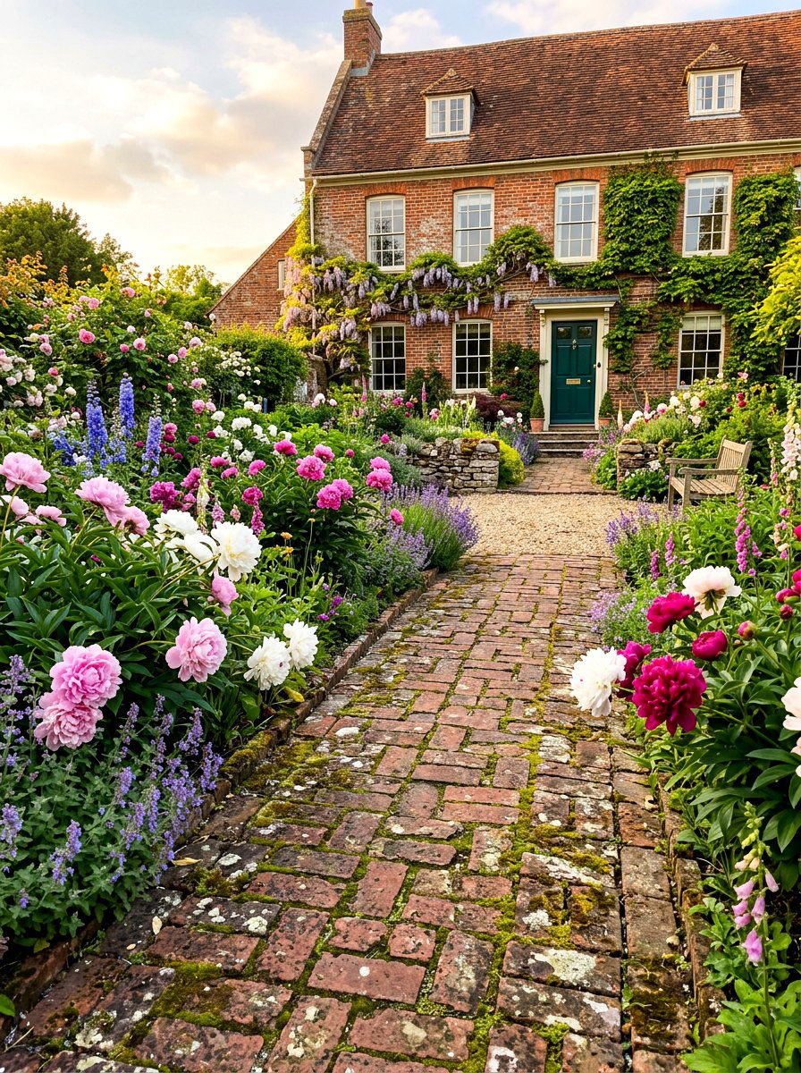 Reclaimed Brick Path - 30 front yard walkway ideas