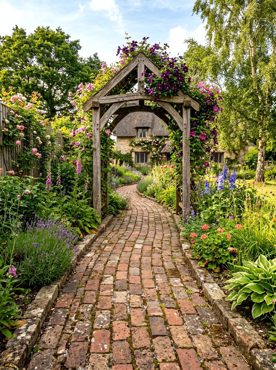 Reclaimed Brick Path - 30 garden path ideas