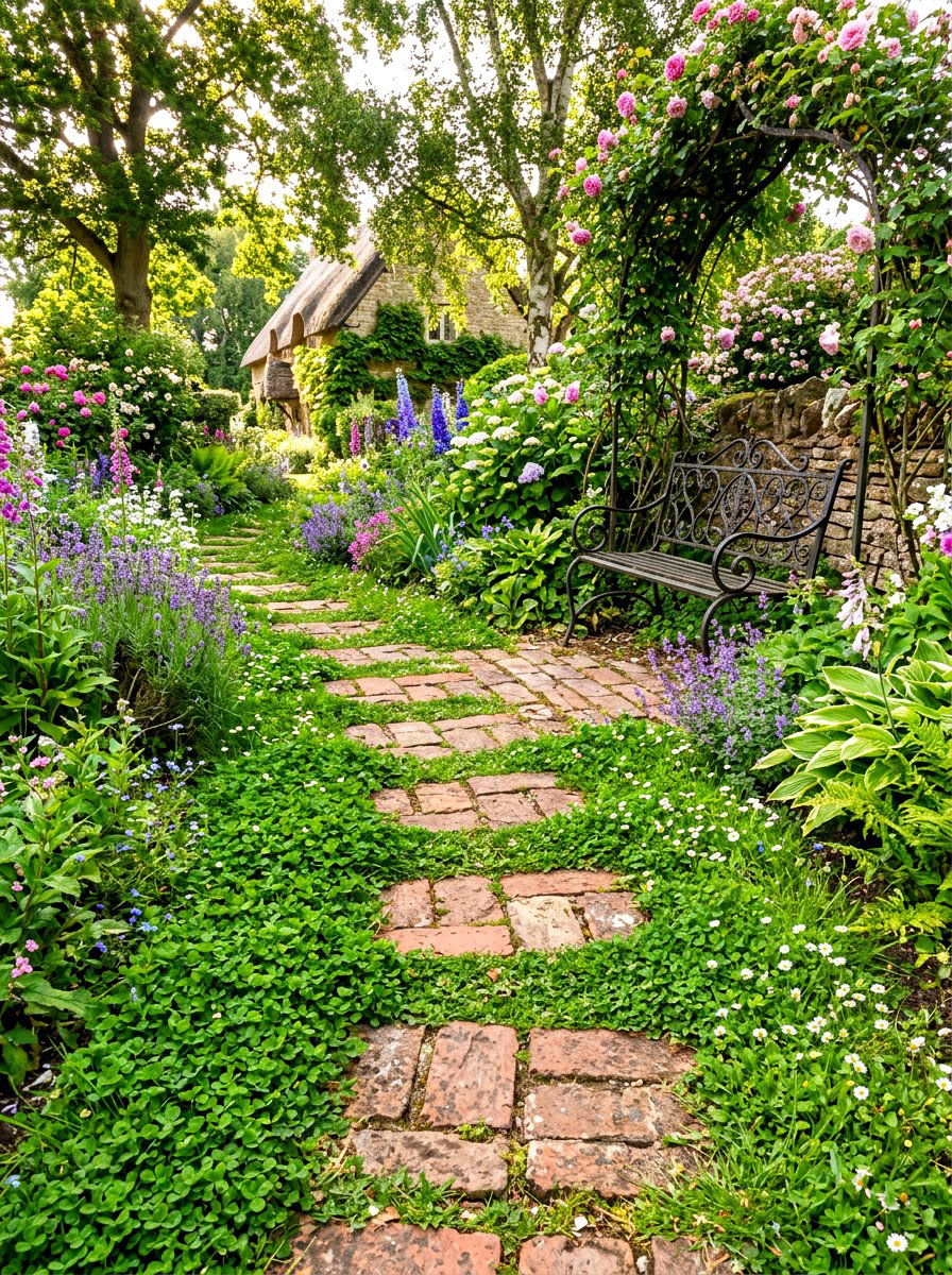 Reclaimed Brick Path - 30 stepping stone ideas