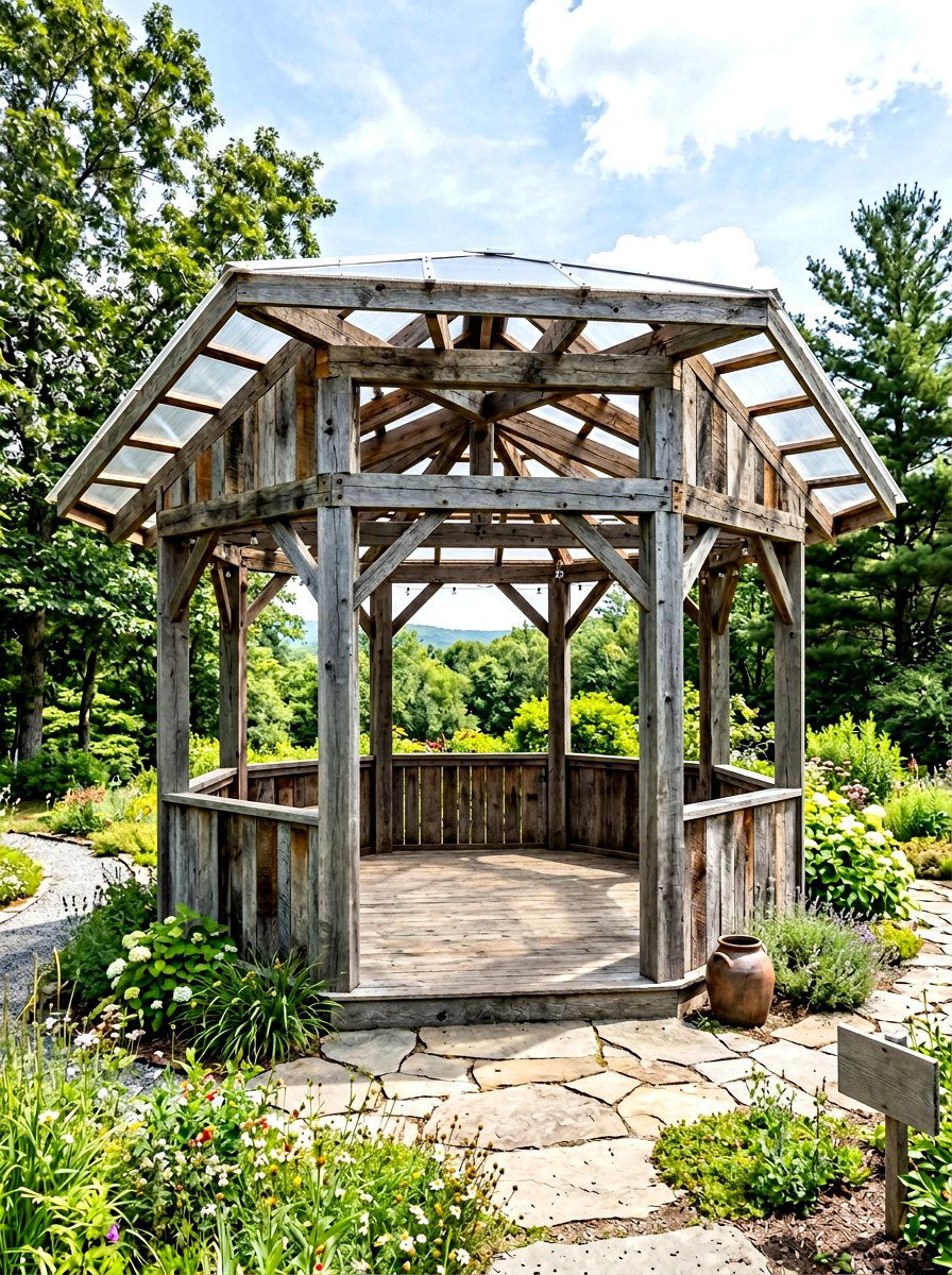 Reclaimed Lumber Gazebo - 30 budget gazebo ideas