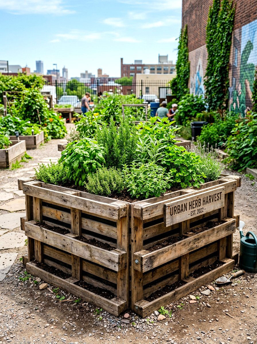 Reclaimed Pallet Garden Bed - 30 raised bed border ideas