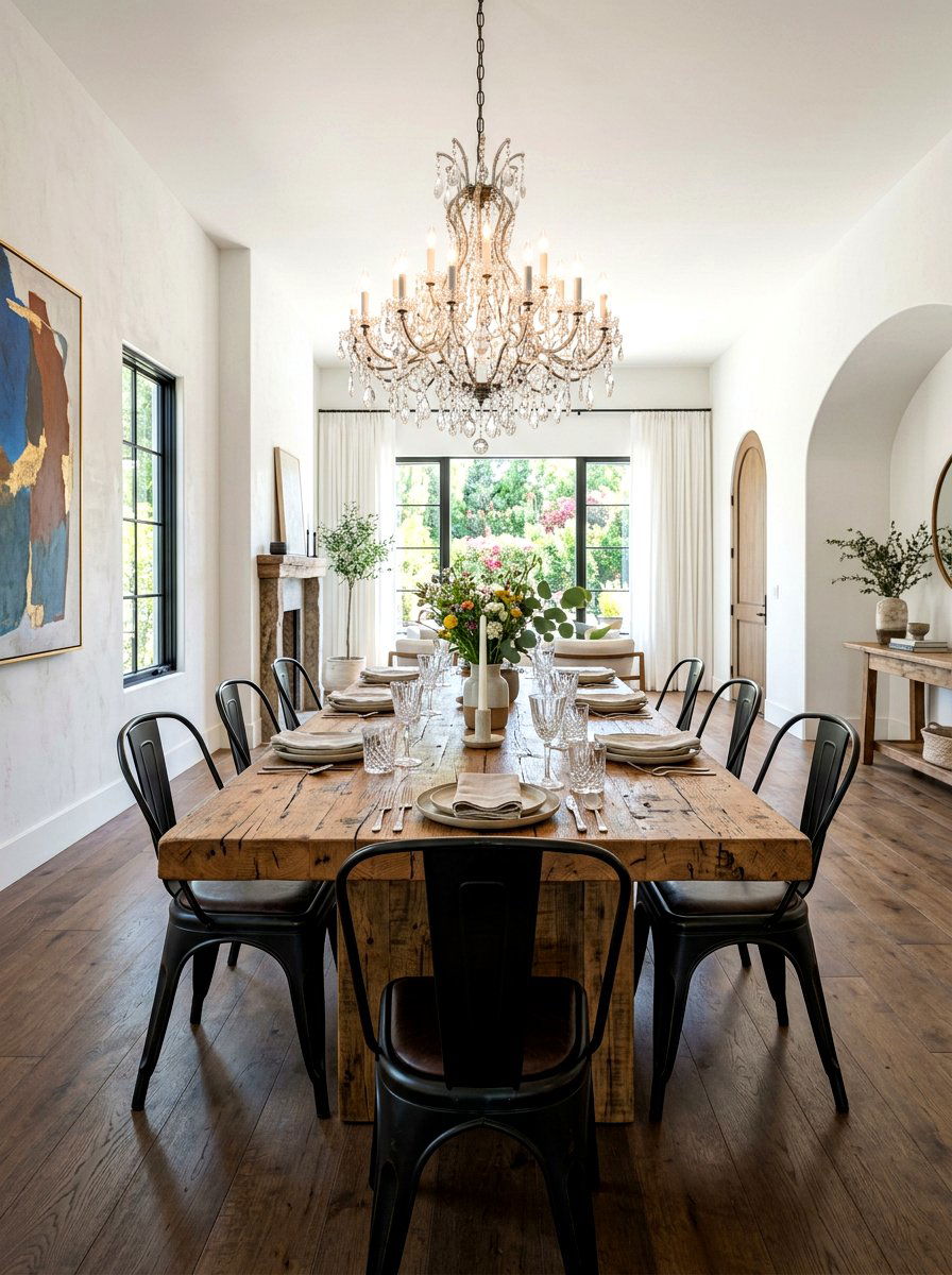 Reclaimed Timber Dining Table - 30 reclaimed material decor ideas