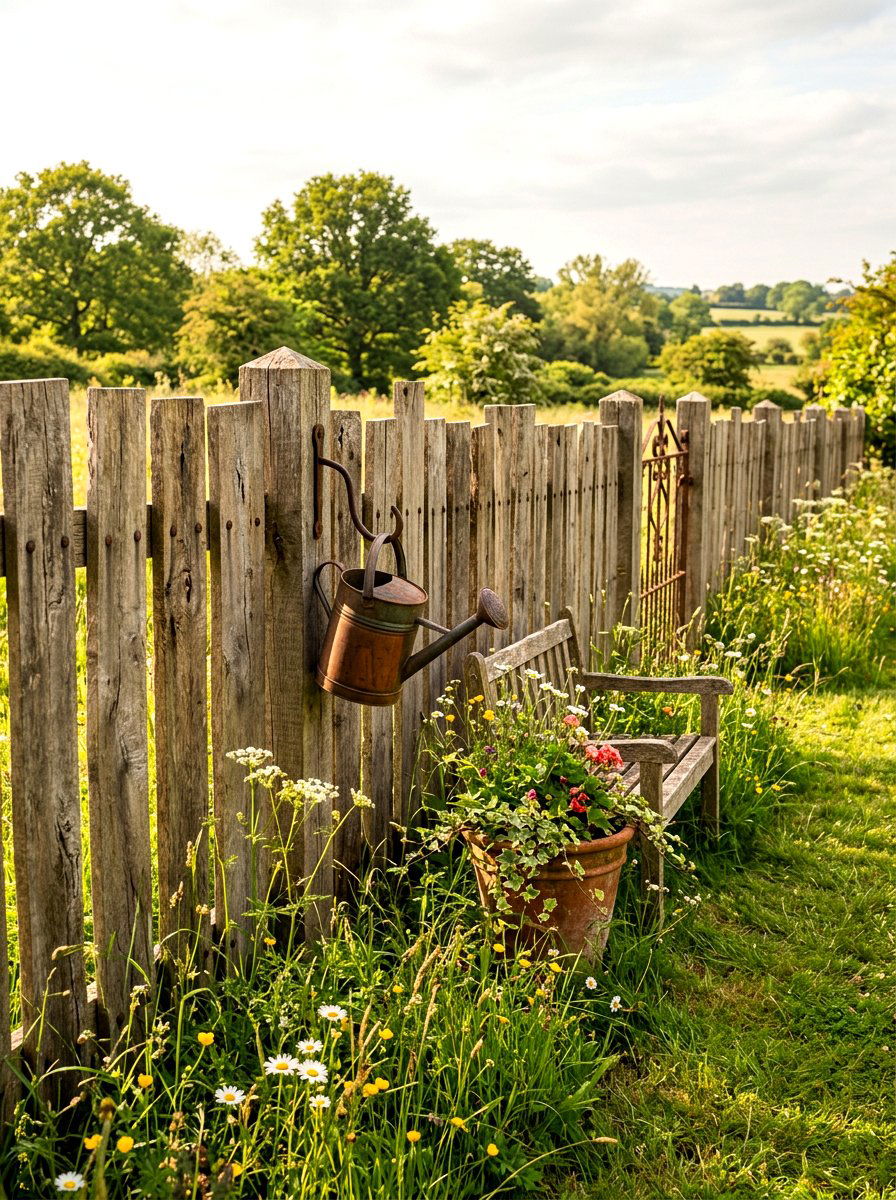 Reclaimed Timber Fence - 30 garden fence ideas