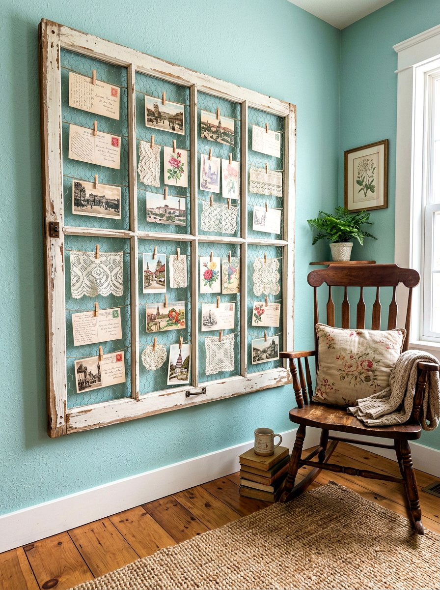 Reclaimed Window Frame - 30 mood board wall ideas