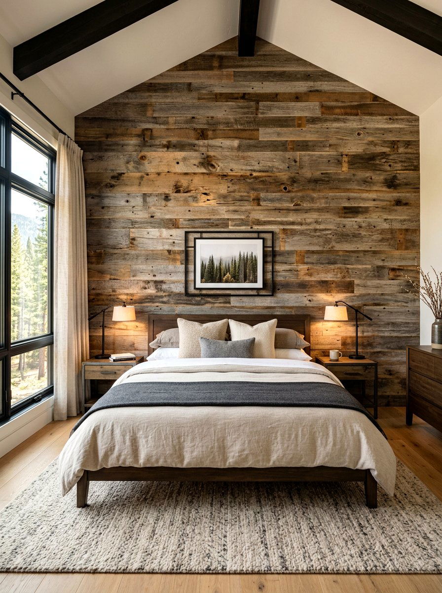 Reclaimed Wood Accent Wall - 30 western home decor ideas