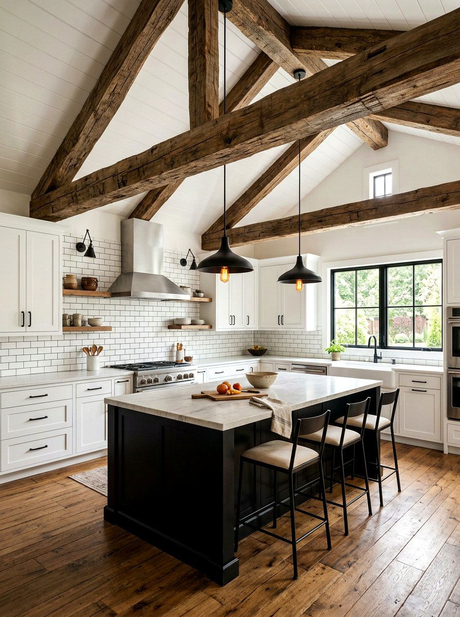 Reclaimed Wood Beam - 30 Pinterest kitchen ideas