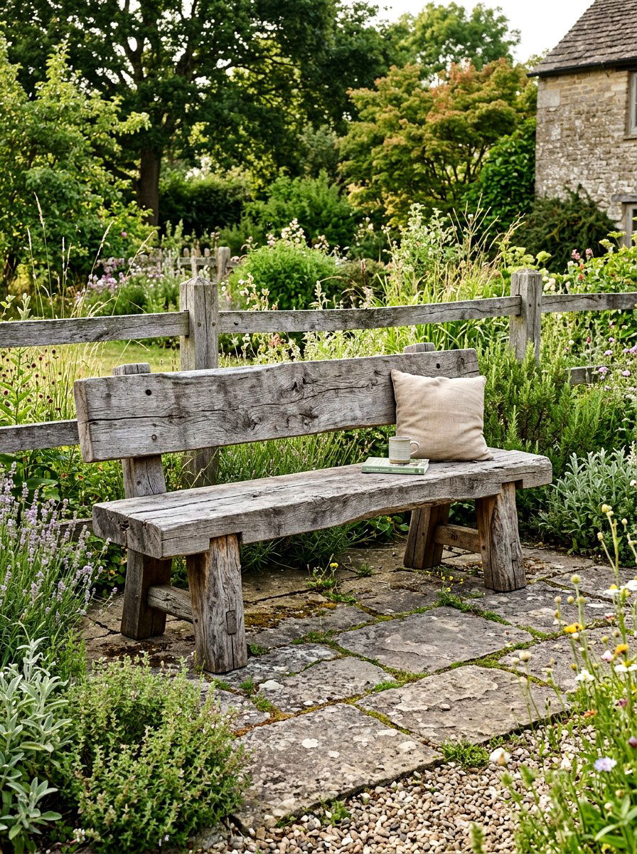 Reclaimed Wood Bench - 30 outdoor bench ideas