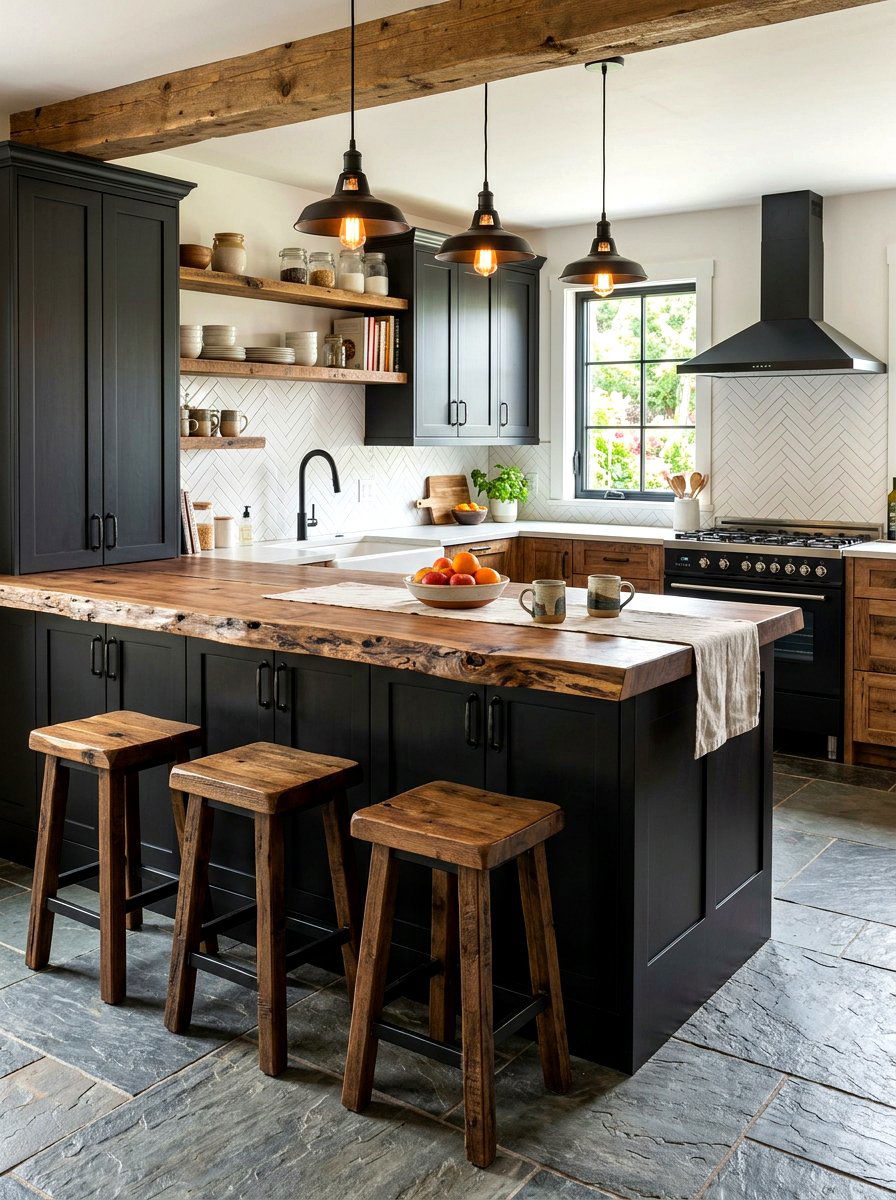 Reclaimed Wood Breakfast Bar - 30 breakfast bar ideas