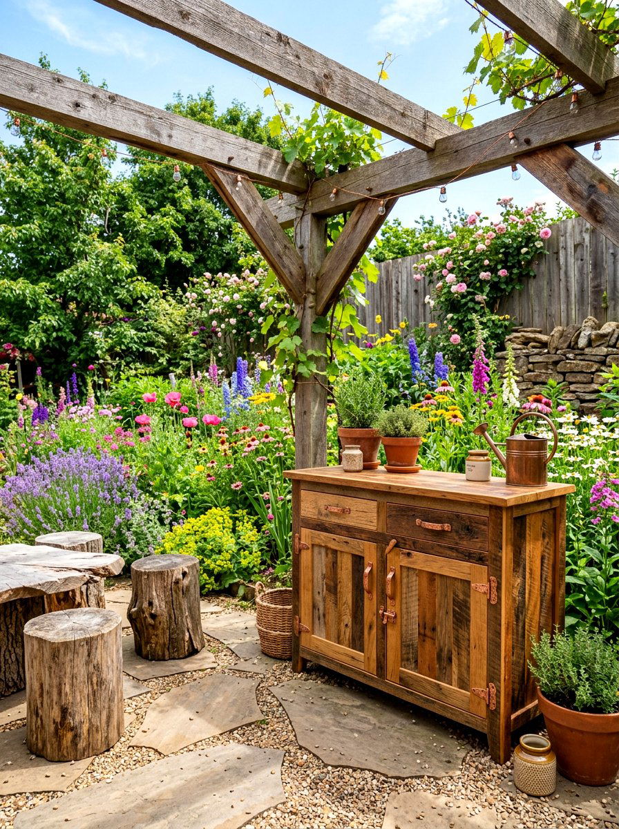 Reclaimed Wood Cabinet - 30 patio storage cabinet ideas